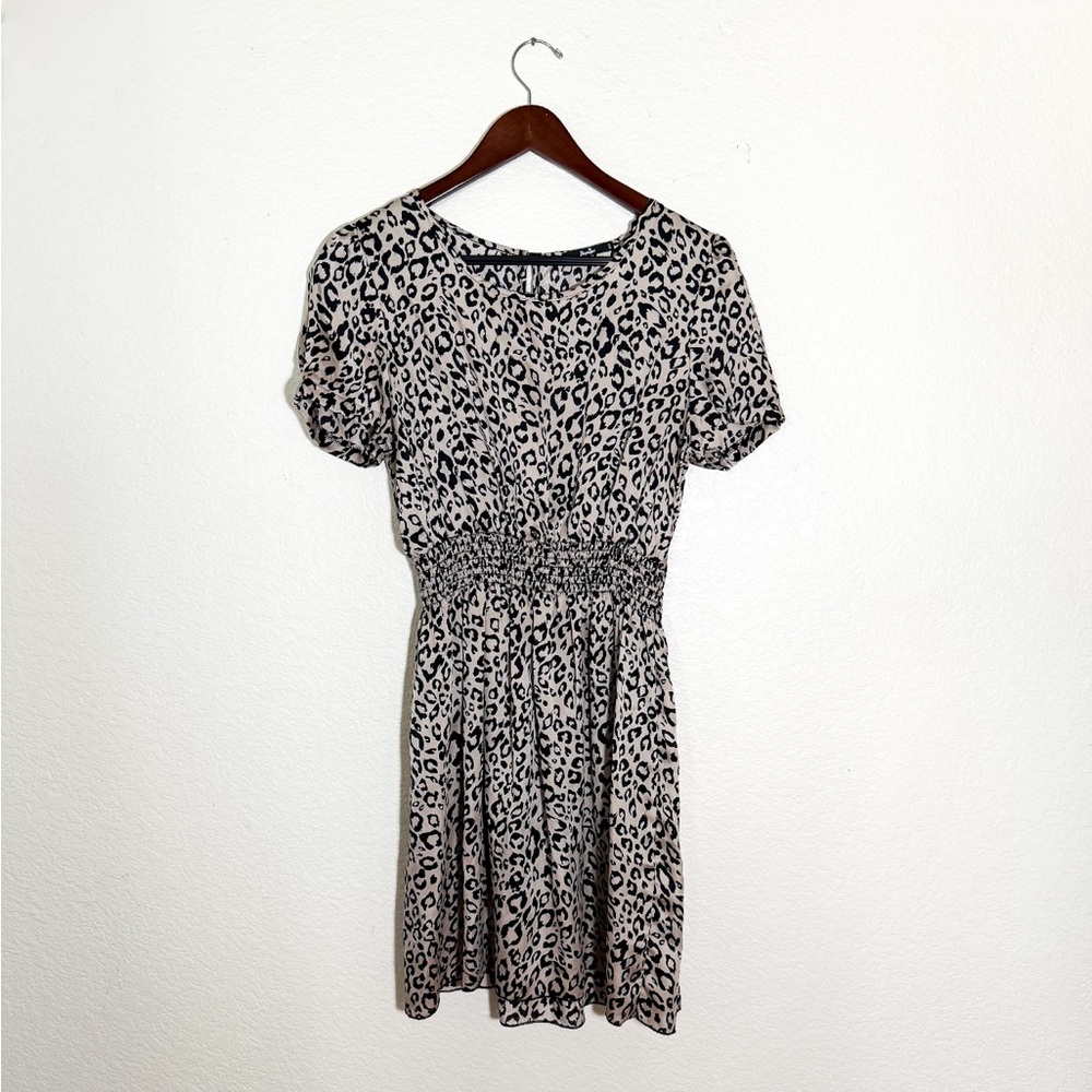 Papaya Black and White Leopard Print Dress